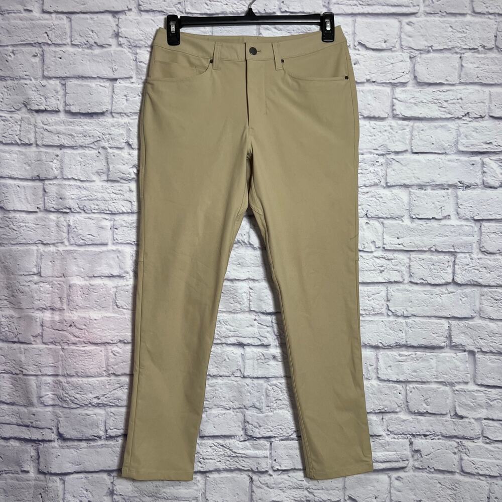 Lululemon ABC Slim Pant MENS 29 x 29 Warpstreme Brown Tan Stretch Pocket Chino